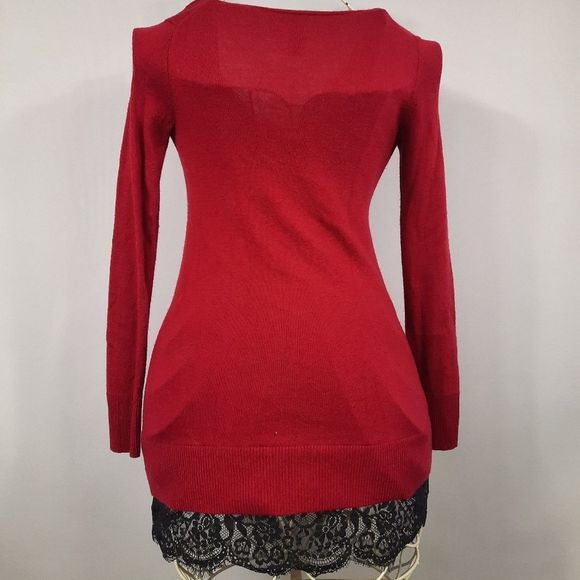 White House Black Market Red Long Sleeve Top - Picture 2 of 4